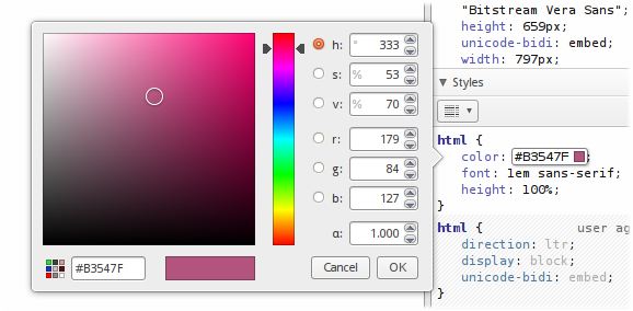 The new and improved color picker dialog window