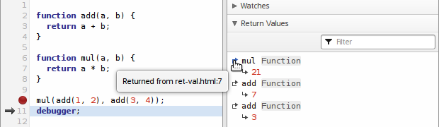 The new return values section, listing a series of function return values