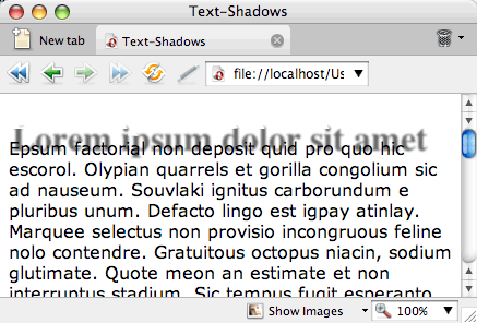 The text shadow has moved below the text