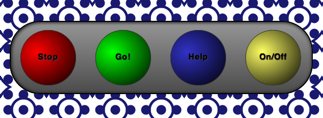 A panel of pop up buttons made with radial gradients