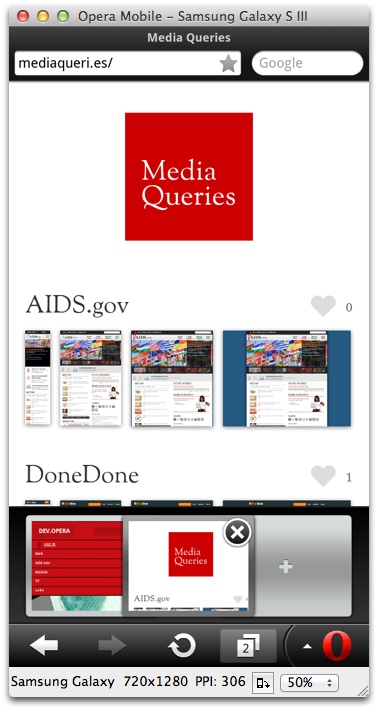 Opera Mobile Emulator screenshot