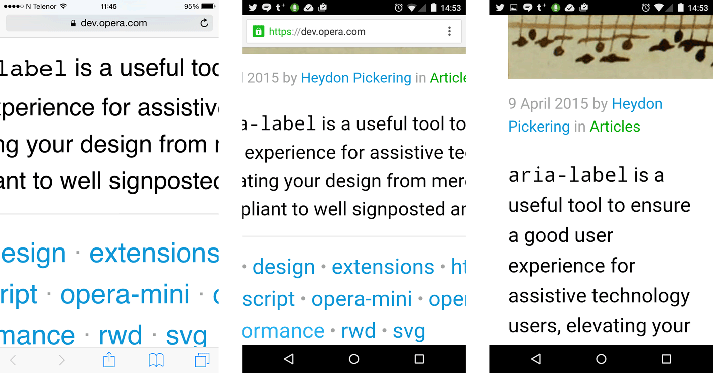 Zoomed-in text in Safari, Chrome, and Opera Mini