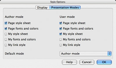 The Opera Kestrel presentation modes options