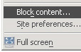 Screenshot: Block content